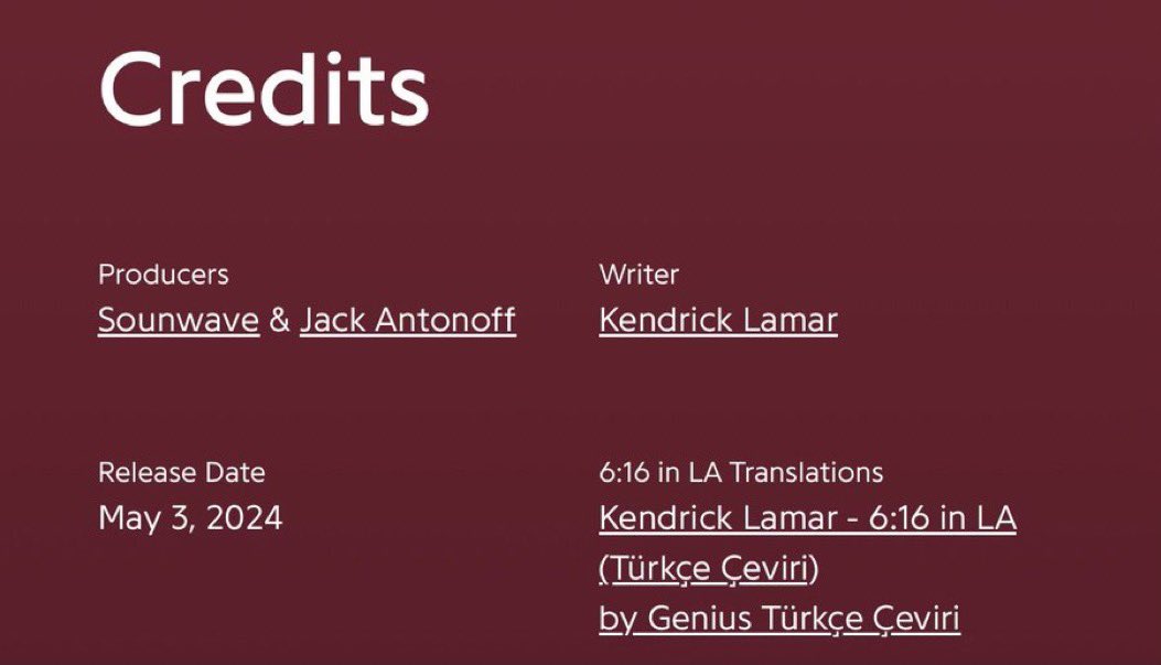 Kendrick’s new Drake diss track “6:16 In LA” was produced by Jack Antonoff, aka Taylor Swifts producer

So this track literally is Taylor Made

Okay Kendrick I see you