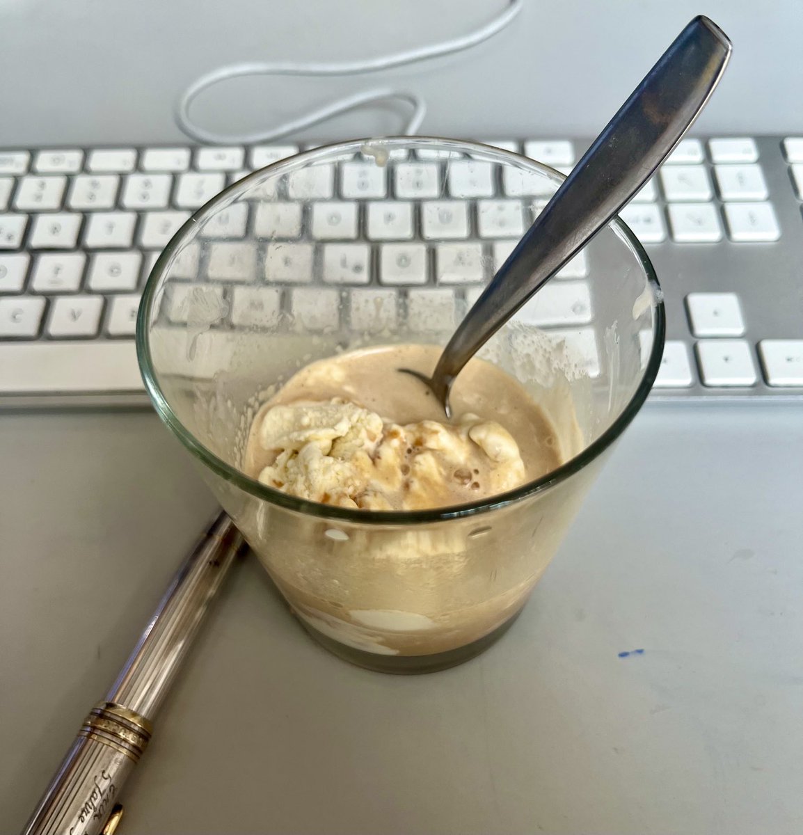 Taking a break from fixing an InDesign bug with a gelato affogato.  #typography #books #tocberlin