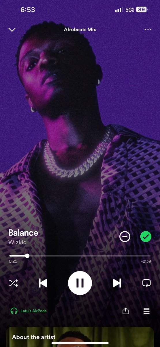 Balance is the best song on #MoreLoveLessEgo #wizkidfc #wizkidayo 💜👑😘