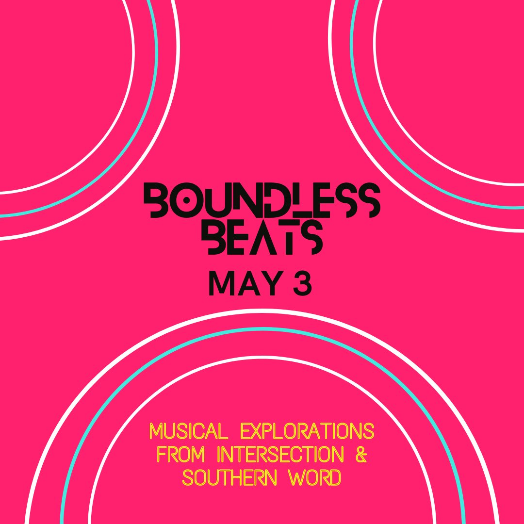 TODAY at 3:30pm! We're back with @SouthernWord for Boundless Beats at the @NowatNPL! This ~free~ event will share creations that have developed through collaboration with #SouthernWord artists, #Intersection musicians, teens and other community members at Studio NPL!