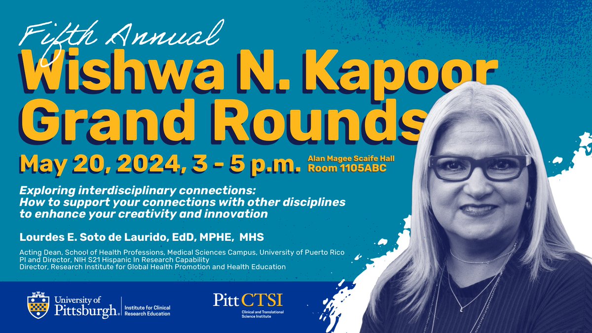 Join us for the 5th Annual Wishwa N. Kapoor Grand Rounds! @Lulasolulu will present on exploring interdisciplinary connections to enhance your creativity and innovation. It's sure to be an engaging talk!
