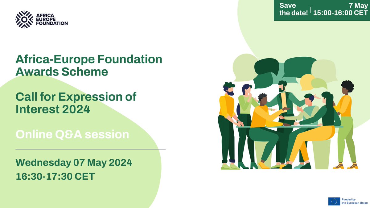 ⁉️Got questions about our Call for Expression of Interest 2024: Awards Scheme? 🔊We've got answers. Join us for a live Q&A session on Wednesday, 07 May 2024, - from 16:30 to 17:30 and unlock insights to submit your best proposal! 🔗Sign up ➡️bit.ly/AEF2024AwardsS…