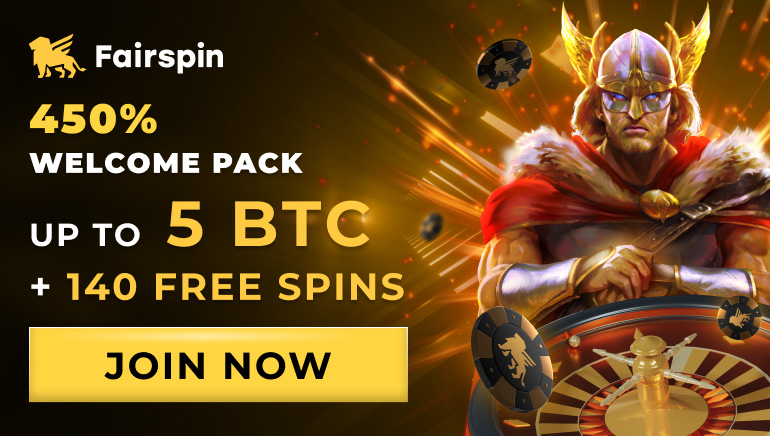 Interface do site do Fairspin casino mostrando opções de bônus