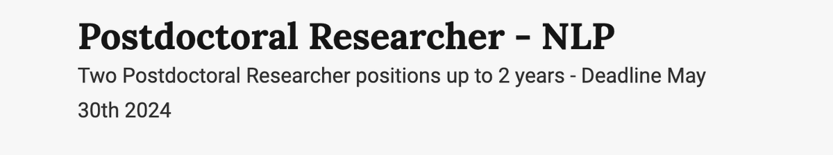 📢 Exciting opportunity alert!📢 We are looking for talented individuals to join us as Postdoctoral researchers in the field of #NLProc. Don’t miss out on this chance to work with us! See details at this link milanlproc.github.io/open_positions… #hiring #postdoc