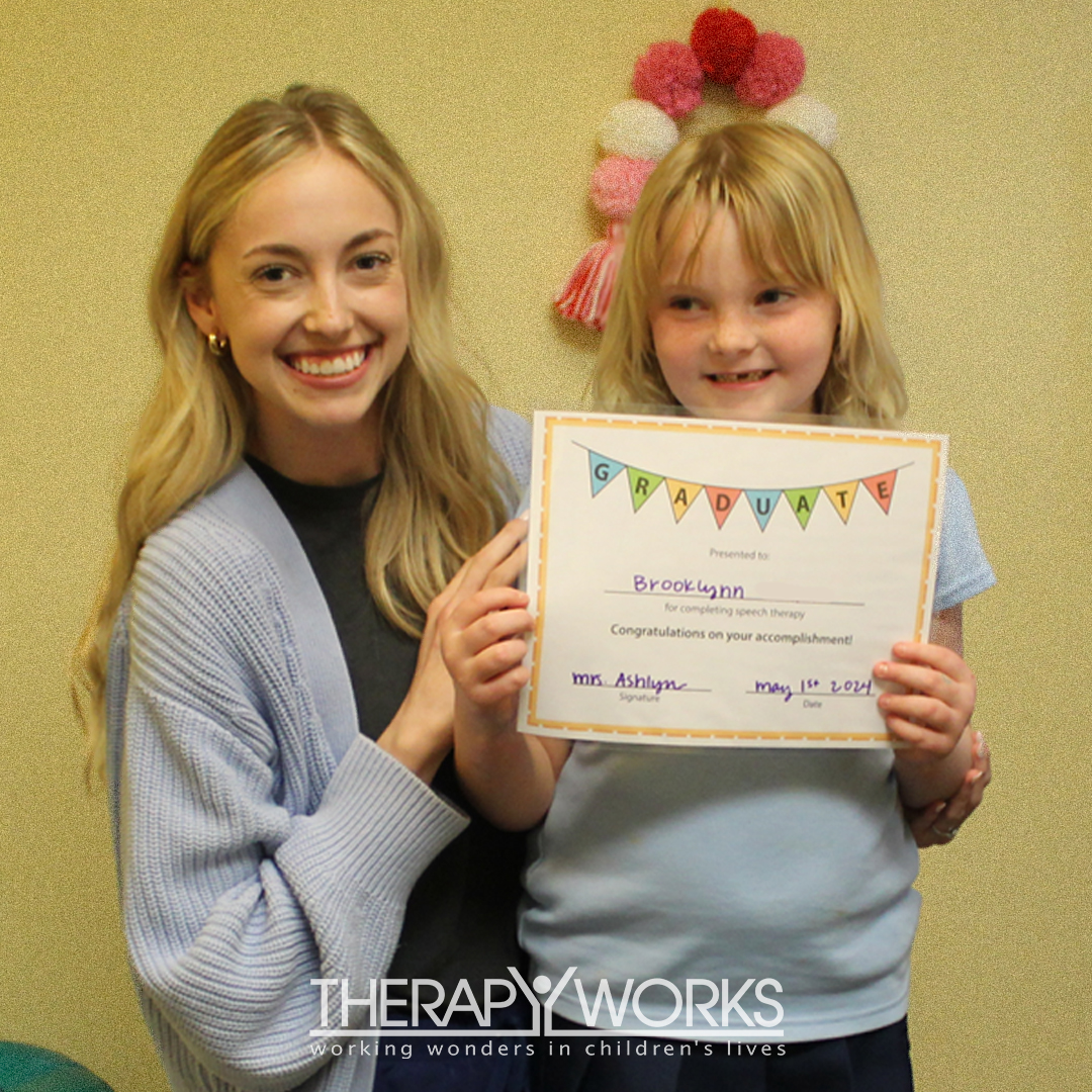 Congratulations to Brooklynn for graduating from speech therapy with Mrs. Ashlyn this week! 👏

#graduation #SLP #speechtherapy #speechmonth #therapyworks #pediatrictherapy #tulsaok