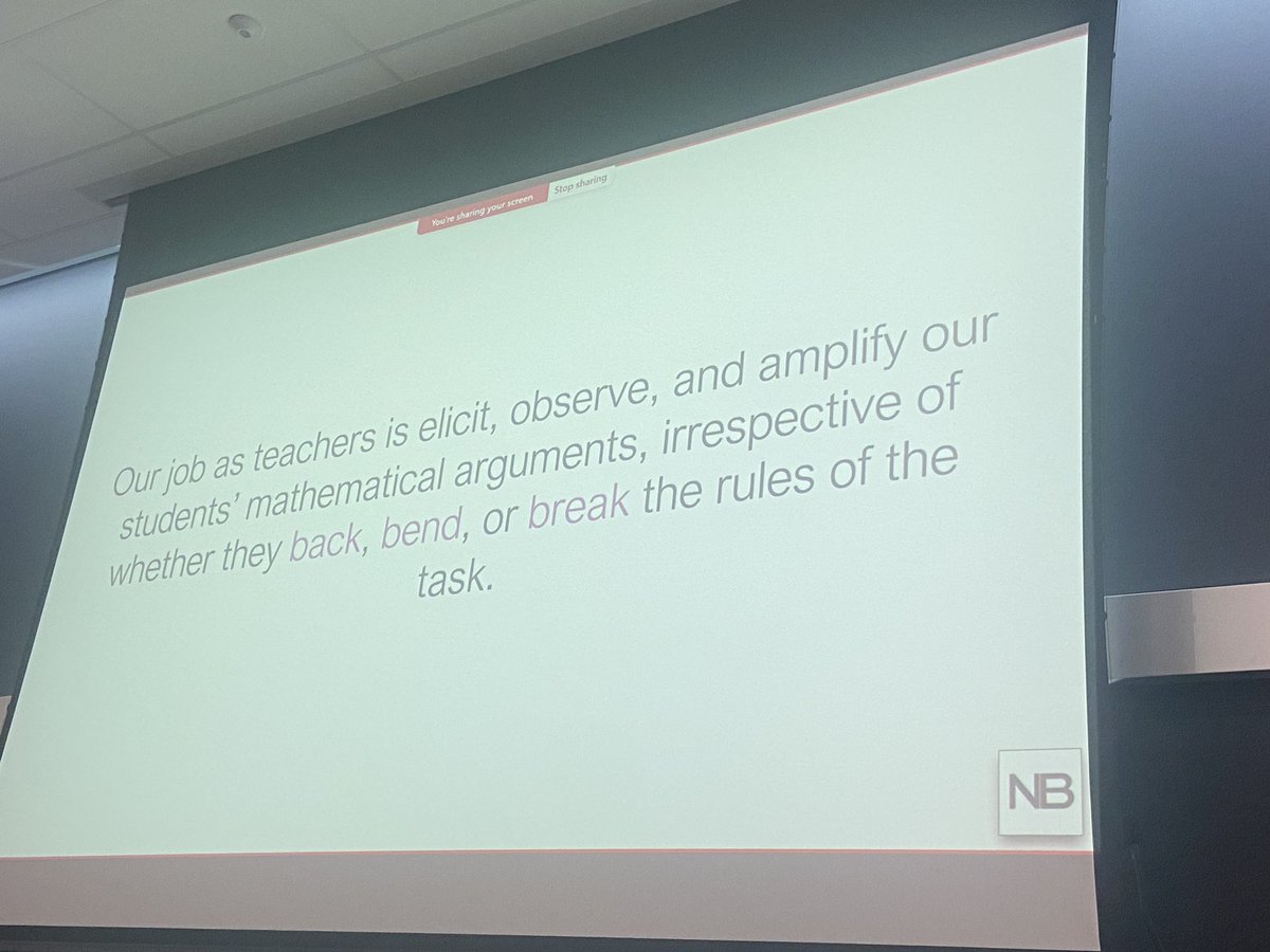 Just came from another brilliant and inspiring session with <a href="/NatBanting/">Nat Banting</a> what are the mathematical rules we set, why do we set them and what do we do when they are bent or broken? #oamelearns #iteachmath