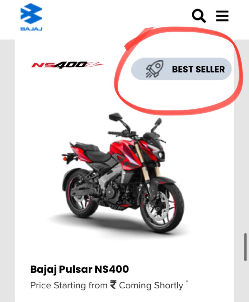 “Best Seller”! You gotta admire the FORESIGHT that Bajaj Auto DARES to STAND BY! 👏   

#PulsarNS400 #pulsarmaniac #BajajAuto #BiggestPulsarEver #bajajpulsar #pulsarNS400z