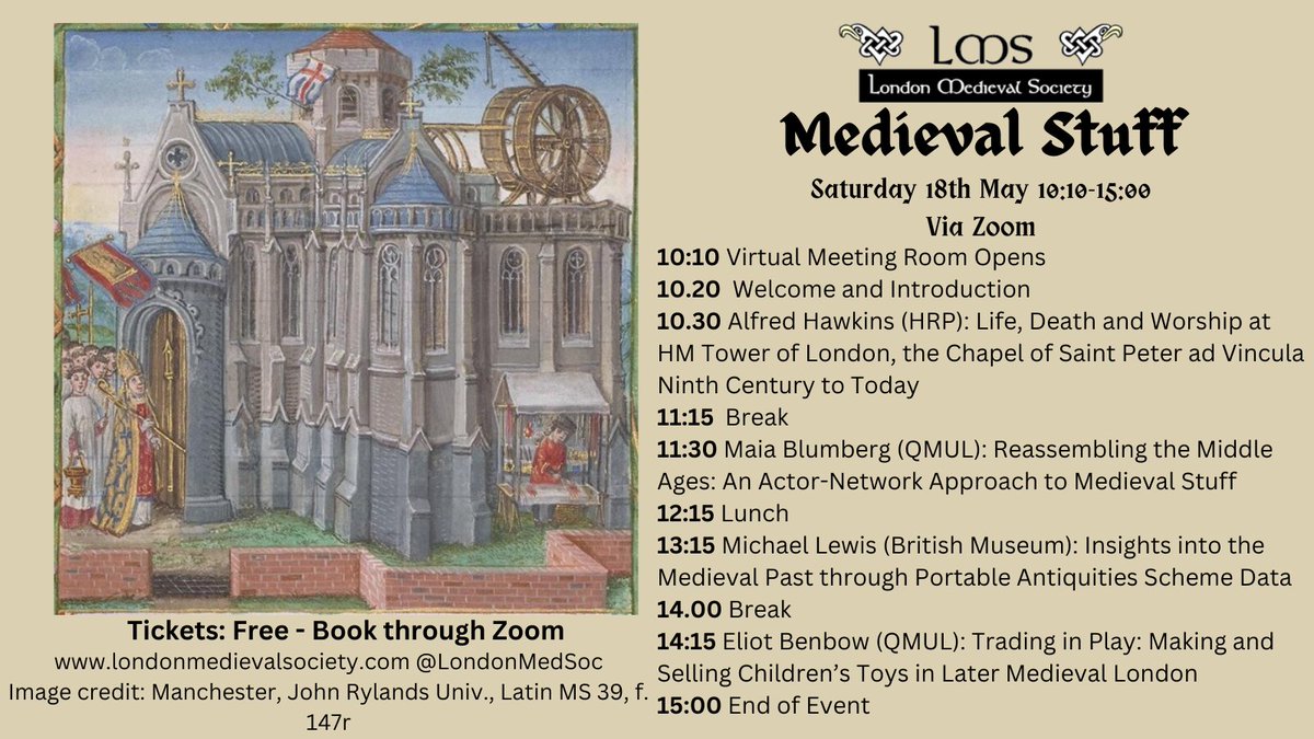 Only a couple of days until 'Medieval Stuff' @LondonMedievSoc! Don't forget to register: qmul-ac-uk.zoom.us/meeting/regist…