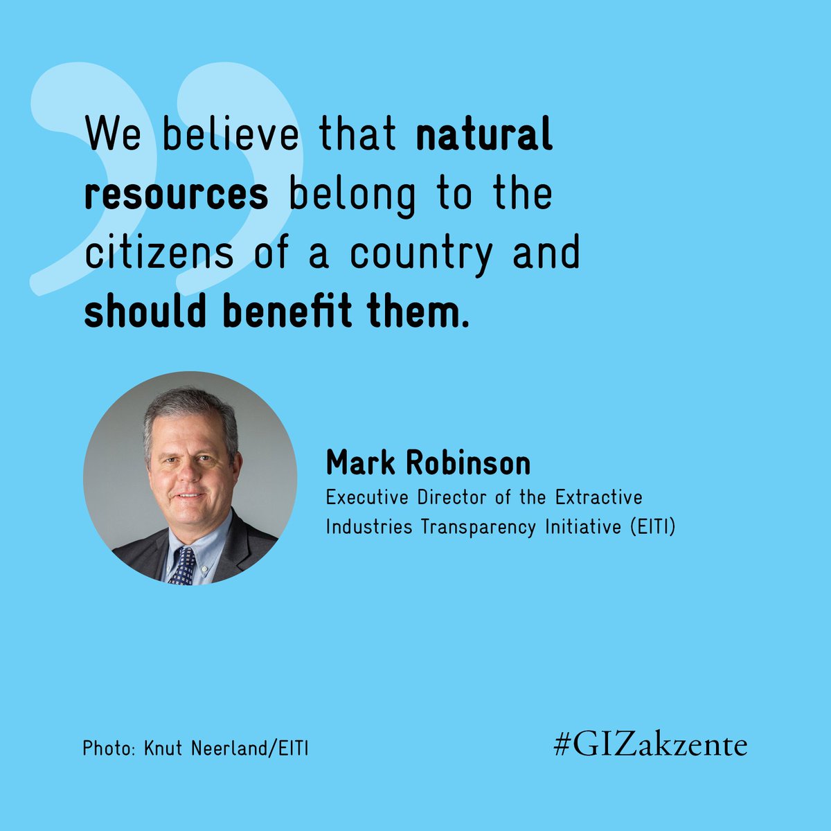 🏭 A country's natural resources belong to its citizens. That's a guiding principle of the @EITI International initiative. Executive Director Mark Robinson explains in #GIZakzente how more transparency can be achieved in the extractive industry: akzente.giz.de/en/interview-m…