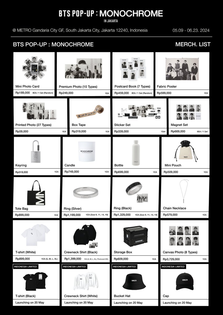 Are you ready for the biggest drop yet? 🤩

Swipe to check out the exclusive merch at BTS POP-UP : MONOCHROME IN JAKARTA at METRO Department Store Gandaria City 💜 ​

Which item are you most excited to get? ​

#BTS #방탄소년단 #MONOCHROME #MNCR
#BTS_POPUP #Jakarta #ShopatMETRO