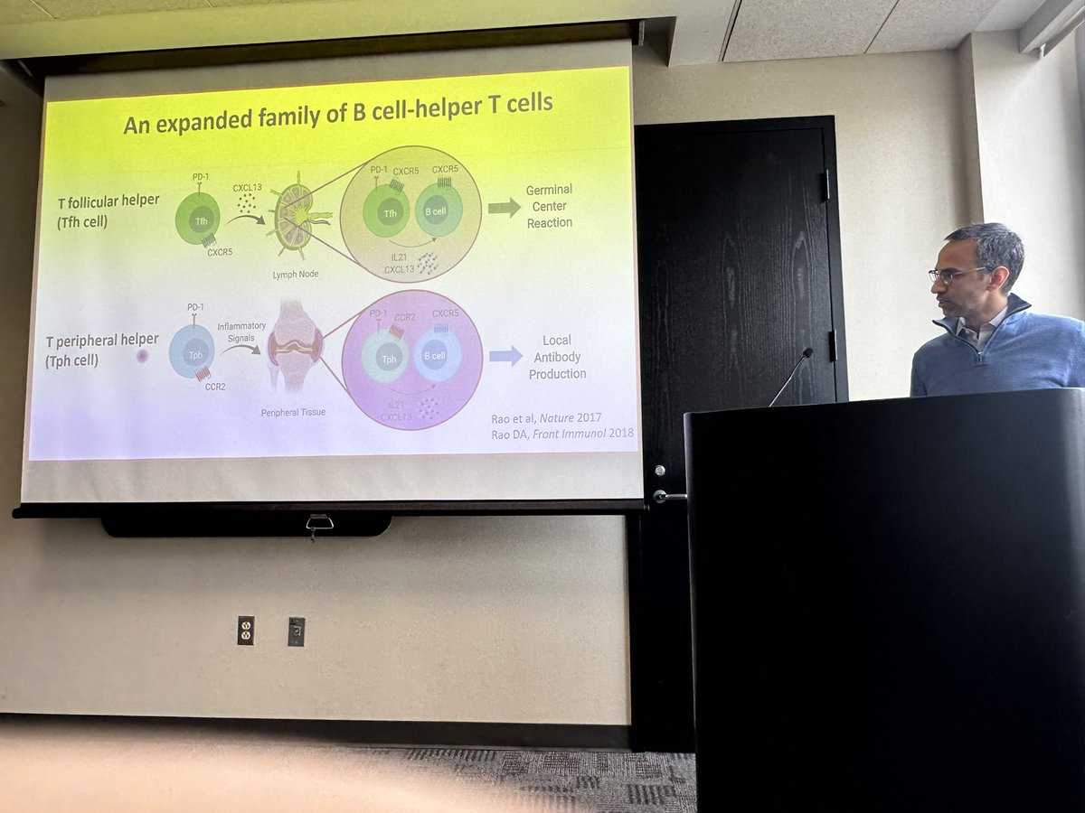 Excited to welcome Dr. Deepak Rao from @BrighamWomens as a visiting professor this week! Amazing talk on “Lymphocyte dysregulation in rheumatic diseases”, including data from the AMP consortium