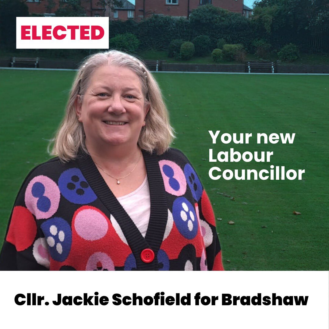An historic Labour gain for us in Bolton North East with Jackie Schofield taking Bradshaw off the Conservatives last night.

First time since 1986, a well-deserved victory. Congratulations, Jackie! 🌹

It’s a clear sign that people are ready for a change.