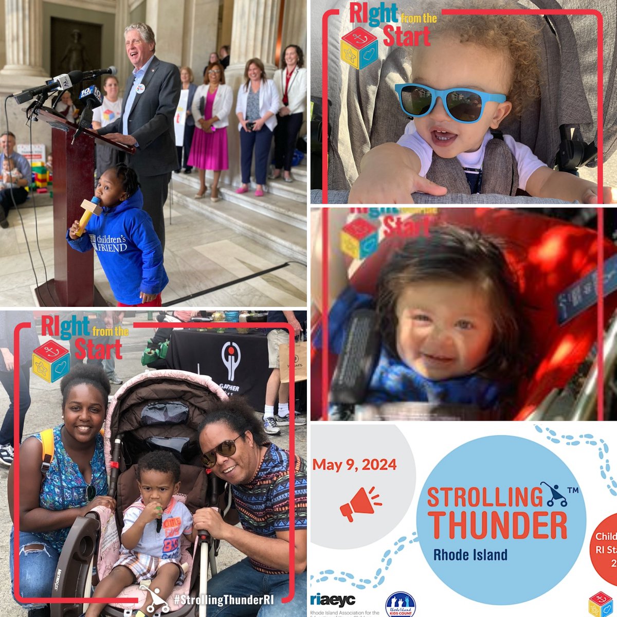 Lookout @GovDanMcKee @RIHouseofReps @RISenate! An army of cute kids and parents are getting ready to 'stroll' to the State House May 9th to advocate for legislation and investments to ensure ALL RI families have what they need to thrive. #StrollingThunder is ready to roll!