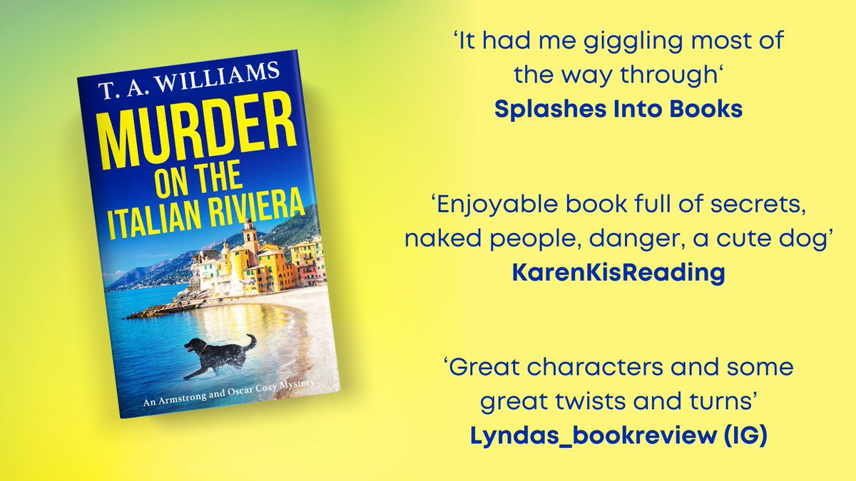 Thank you to @LyndaCheckley, @KarenKingston8 and @bicted for their recent reviews on the #MurderOnTheItalianRiviera by @TAWilliamsBooks #blogtour. Buy now ➡️ mybook.to/italianriviera…