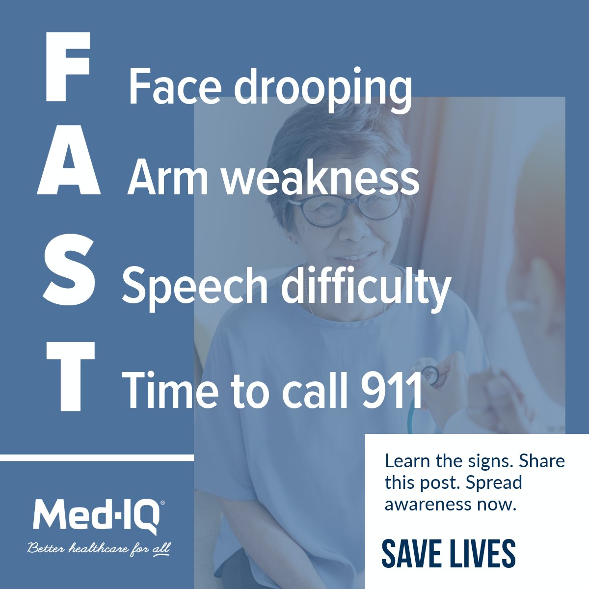 Did you know that someone in the US has a stroke every 40 seconds? Let's raise #strokeawareness for #betterhealthcareforall by learning to spot the early warning signs, F.A.S.T. We can make a difference in saving lives and promoting a healthier future for everyone.