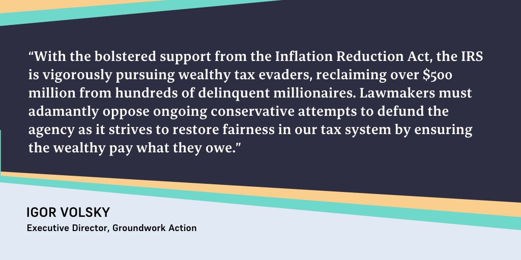 NEW: Advocates are applauding the IRS’ announcement that the agency will ramp up enforcement against ultra-wealthy tax cheats. @igorvolsky, Groundwork Action's Executive Director, released the following statement: betterirs.org/wp-content/upl…