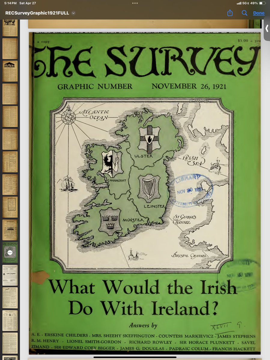 From the classic “ What Would The Irish Do With Ireland? “ The Survey Nov 1921; at the height of the #Treaty100 debate. Hanna #SheehySkeffington on Mna Eireann . Plus ça change, plus c’est la meme chose.