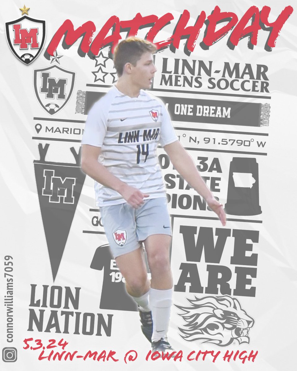 It's Matchday 1️⃣2️⃣ and we're on the road in Iowa City, tonight, taking on the Little Hawks in another battle to stay at the top of the MVC-Valley.  
⚽ LM @ City High
⌚VAR - 4:15pm   
⌚ JV1 - 6:00pm 
🏟 IC-City High Turf
🎟 shorturl.at/aghF4  
#GOALdriven
#IHSAA #iahssoc