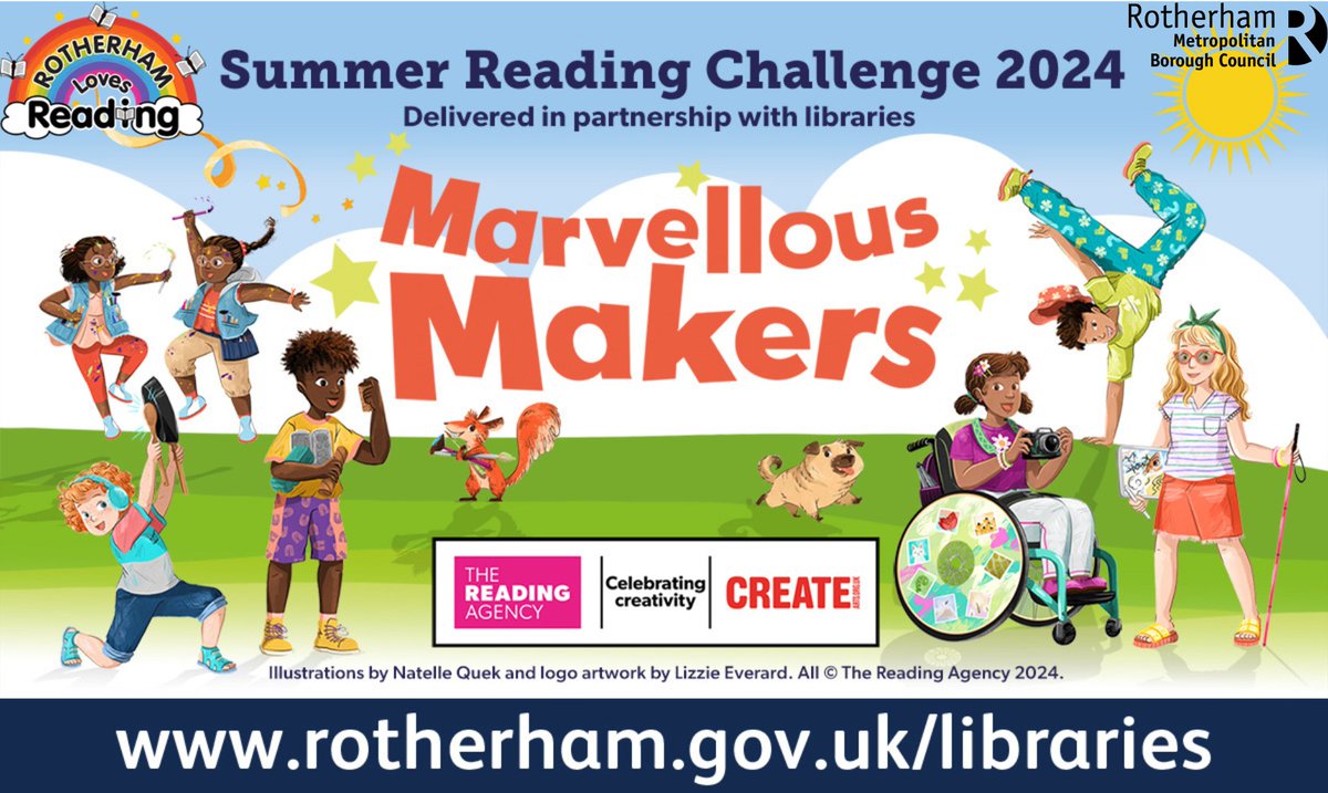 We are excited to announce the theme for this year's Summer Reading Challenge! Marvellous Makers is a celebration of creative arts and we are busy planning amazing Summer activities for children and families across Rotherham Libraries and Neighbourhood Hubs. #MarvellousMakers