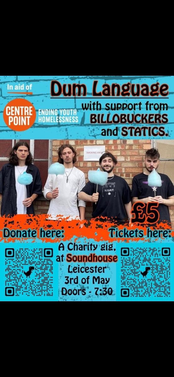 FRIDAY .@The_Sound_House : Dum language instagram.com/dumlanguageband? |@BilloBuckers | STATICS instagram.com/statics.band/? 3 Great bands all for £5 in support of Centre Point tickets at eventbrite.com/e/ending-youth…?