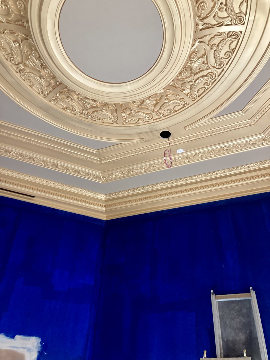 A glimpse of the Art Deco Lounge and the Bradford Live Lounge on the second floor of the turrets - just awaiting the light fitting to complete the splendour! @HeritageFundNOR