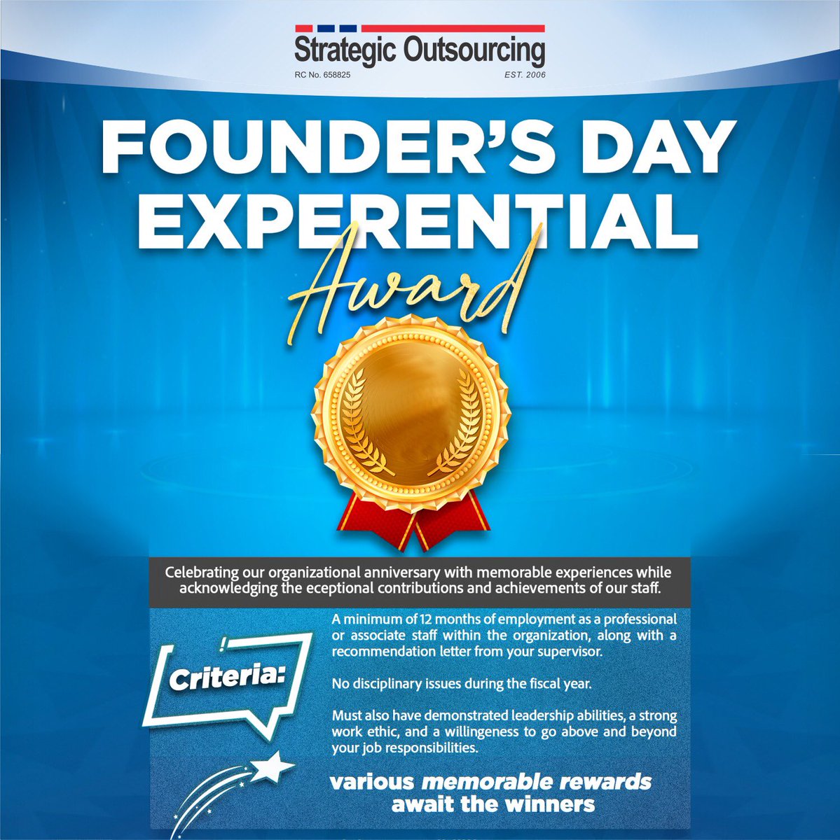We are pleased to announce the 2024 edition of the Founder’s Day Experiential Award. Send a written statement by email to ExperientialAward@solnigeria.com no later than 10th June 2024 #foundersday #solnigeria #solmedia #award #experentialaward #winners #celebrating