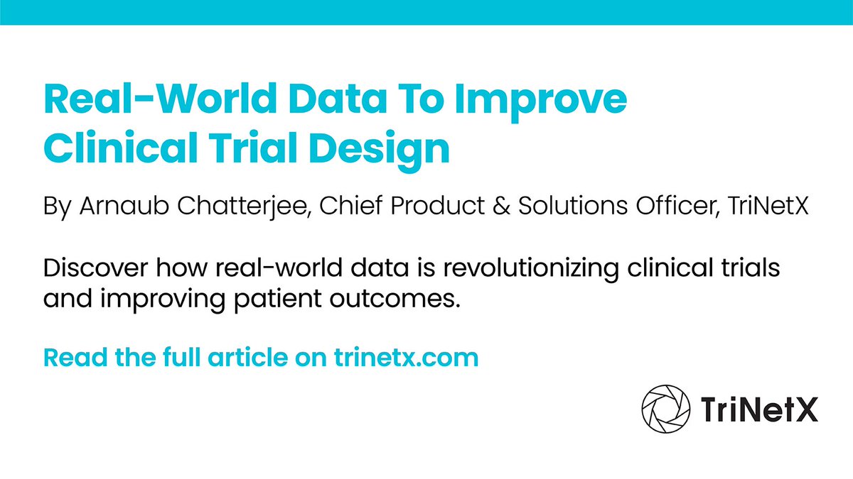 Explore the transformative power of #RealWorldData in our latest blog post, shedding light on its pivotal role in revolutionizing clinical trials. 
Read more: trinetx.com/real-world-dat…
#ClinicalTrials #HealthcareAdvancement