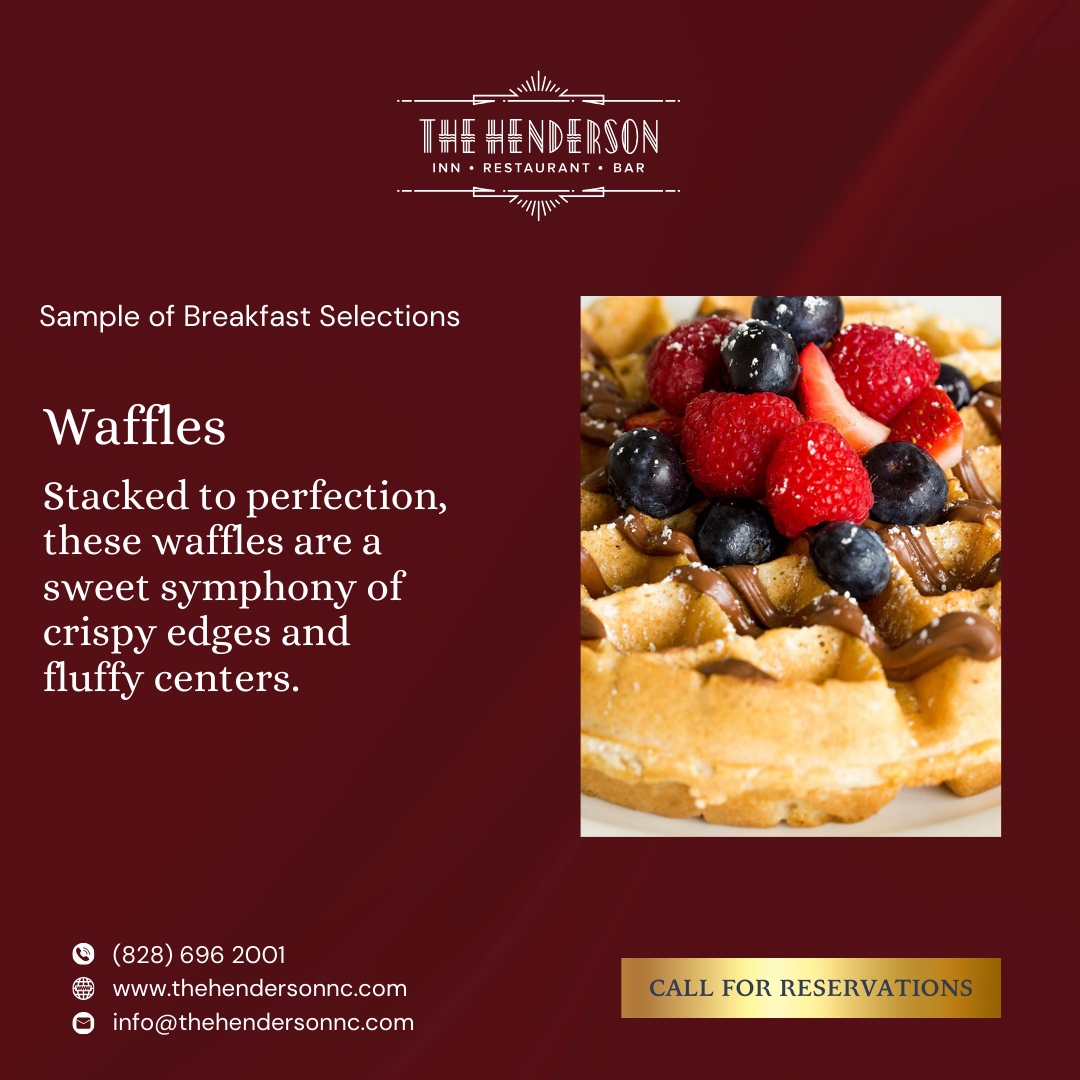 Indulge in a breakfast delight - join us for waffles that will satisfy your cravings!

🌐thehendersonnc.com
📞828-696-2001

#TheHendersonInn #BedAndBreakfast #DiningExperience #NCBedAndBreakfast #HendersonvilleNC #BnB
