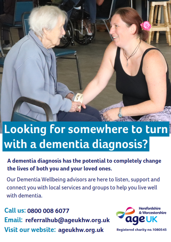 Pop in to #EveshamLibrary TODAY to meet with a representative from @AgeUKHW. 📆 Tuesday May 14th, 10am - 12pm Wellbeing advisors are there to listen, support, and connect you with local services and groups to help you live well with dementia.