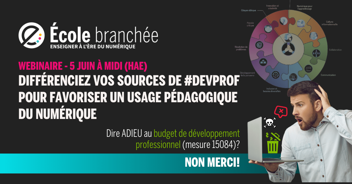 ecolebranchee's tweet image. La fin d&apos;année approche! Ne laissez pas filer les restes de votre précieux budget de #DevProf! 😱 Participez à notre webinaire le 5 juin pour découvrir nos services en abonnement. Inscrivez-vous sur bit.ly/webinaire-devp…