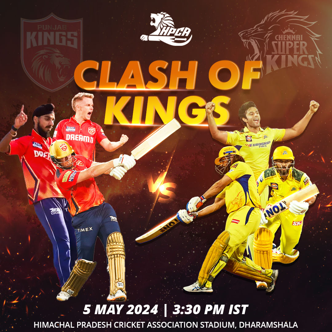 It's MATCH DAY! Get ready for an epic showdown as 2 royal teams battle it out in the IPL at the breathtaking HPCA International Cricket Stadium. Witness the thrilling match between @PunjabKingsIPL & @ChennaiIPL amidst the majestic Himalayan backdrop. Don't miss it! #TATAIPL2024