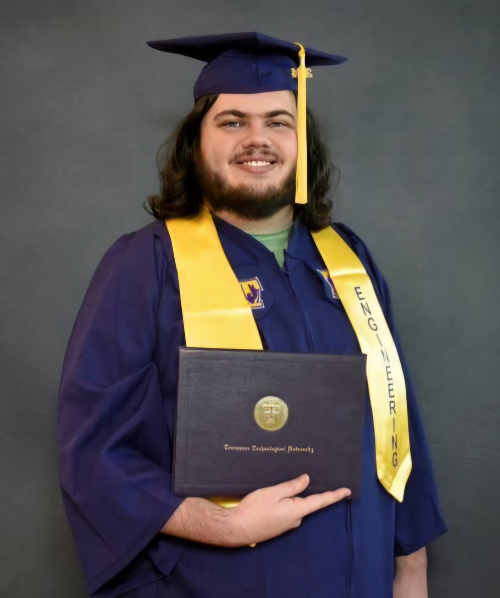 Beyond happy for Brad!  Graduating from <a href="/TTUGoldenEagles/">Tennessee Tech Golden Eagles</a> with a degree in Mechanical Engineering.  Truly blessed.  #WingsUp