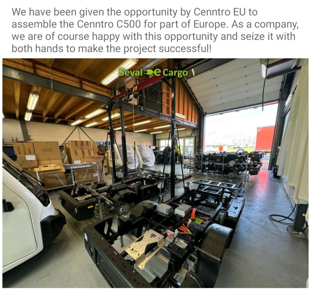 #CENN #CENNTRO - $CENN #EV #ElectricVehicles - May 3, 2024 Seval e Cargo 🌐- Sevalecargo.com We have been given the opportunity by Cenntro EU to assemble the Cenntro C500 for part of Europe.. --
