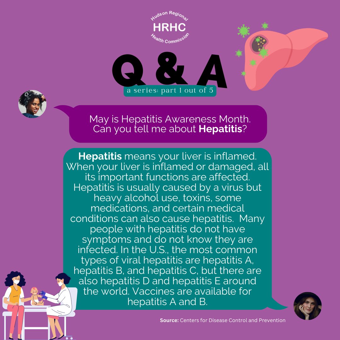 May is #HepatitisAwarenessMonth! Learn the ABCs of viral #Hepatitis and what you can do to protect yourself. Visit cdc.gov/hepatitis for more information! In our series, check back every Friday during the month of May to get more information on the ABCs of hepatitis.