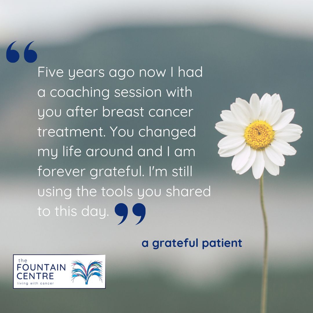 Coaching is a key part of our Psychological Support Service. It allows patients to address any concerns they have looking to the future and creates a space to set attainable goals along the way. This lovely feedback is testimony to the positive impact coaching can have.