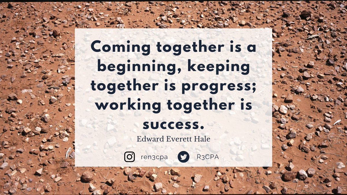 Coming together is a beginning, keeping together is progress; working together is success.
-Edward Everett Hale
#GetMotivated #Motivational #Motivation #MotivationalQuotes