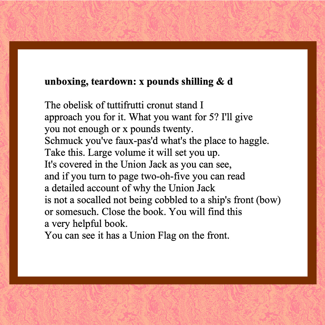 💥 We’re sharing the work of our tutors Here’s Mischa Foster Poole w/ 3 poems from his collection unboxing, teardown (Veer, 2018) Mischa is teaching: poetryschool.com/courses/revolu…