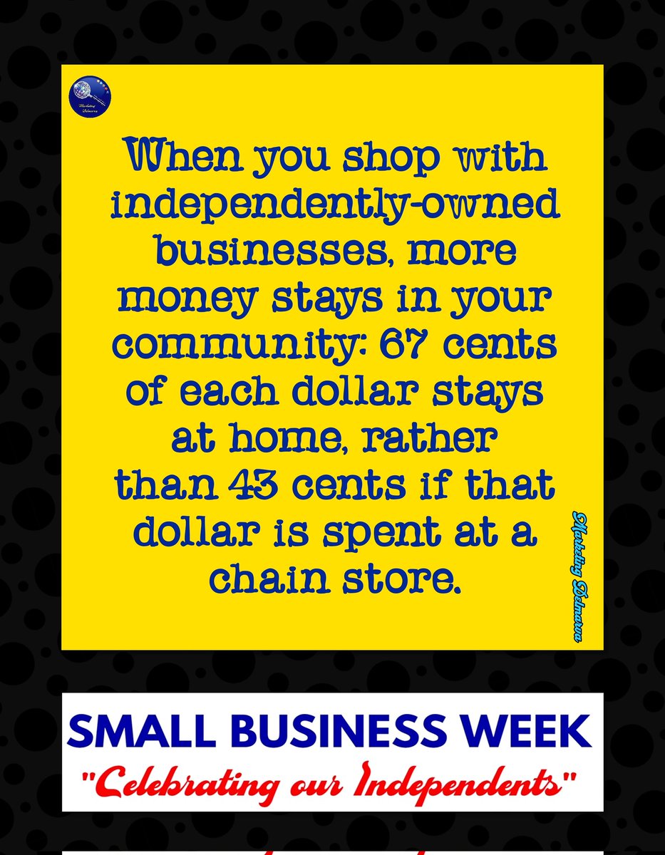 Spending at a locally-owned small restaurant or business means more $$$ back into our own economy. 😃👍❤️ #keepitlocal #SmallBusinessWeek