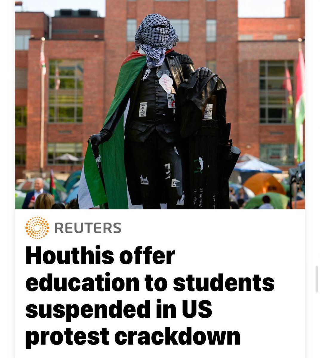 If a homicidal, Iranian-funded, terrorism proxy wants to pick up your college education tab, you really, really might want to reevaluate things.