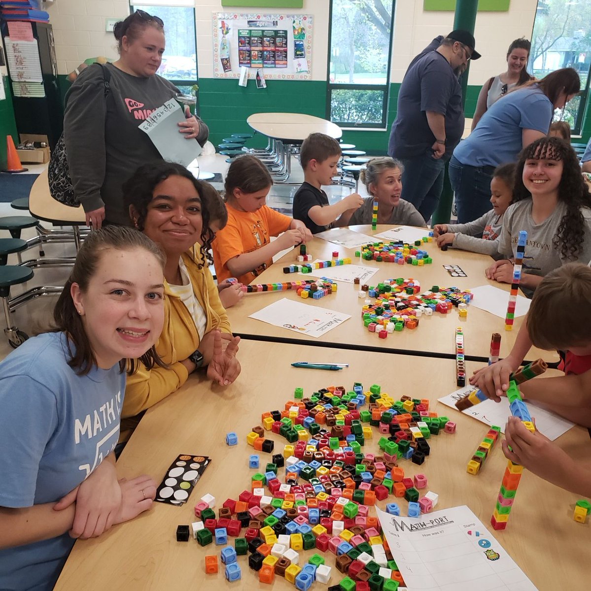 On Wednesday night Greenfield High School Mu Alpha Theta (Math National Honor Society) held a Math Night for the elementary schools, hosted at Elm Dale. There was Guess the Number of M&M's, Bingo, Shut the Box, and several other activities! #hustlinhawks #hawksflyhigh #math