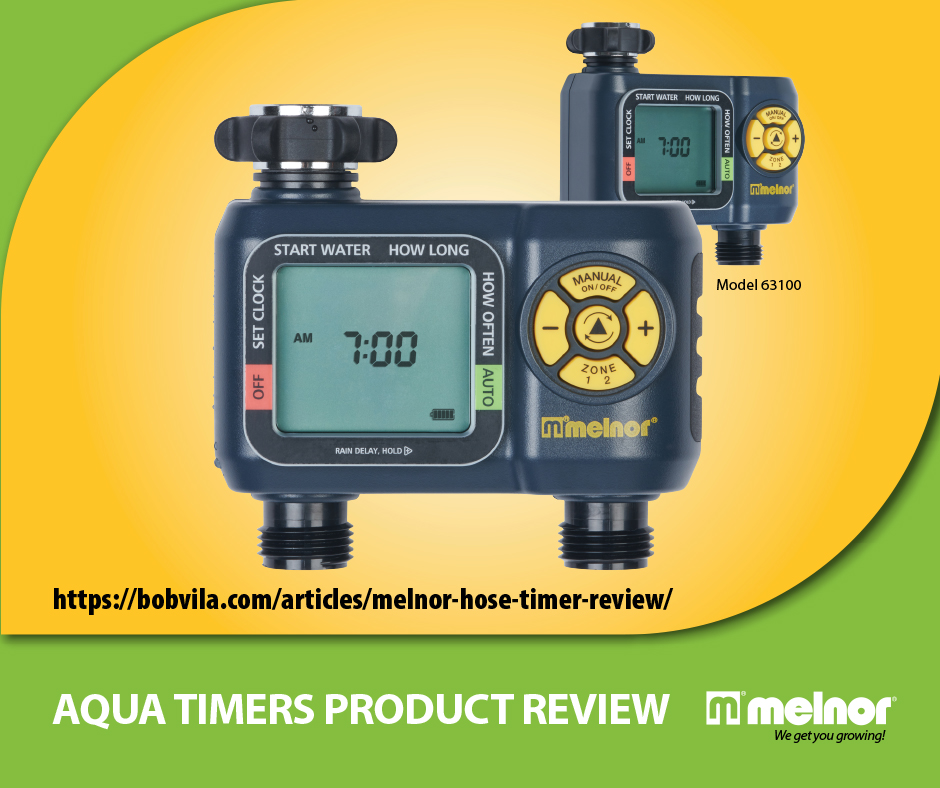 Things to love about our AquaTimers!
💧2 outlets to water 2 areas
💧 Custom watering schedules
💧 Rain Delay Function to pause watering
💧Manual Override Function

Read a full review from @bobvila
bobvila.com/articles/melno…

#melnor #WaterTimer #productreview #lawncare #gardening