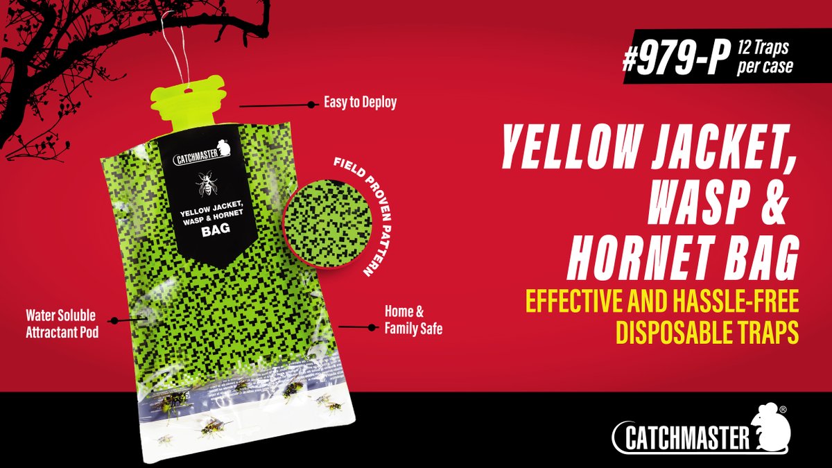 Tackle unwanted insects with Catchmaster's Yellow Jacket, Wasp & Hornet Bag (Item # 979-P). Each bag attracts and catches hundreds of pesky insects.  

Click here to learn more: catchmasterpro.com/products/yello…

#FORSHAW #Catchmaster #pestmanagement #pestcontrol