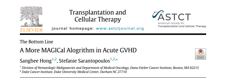 A new MAGIC Integrated model incorporates acute GVHD grade at both onset and D14, providing more than a nuanced advancement. If validated in future studies, this new model could reshape the landscape of clinical trials and therapeutic decisions in #aGVHD. ow.ly/Nt7650Rr3bB