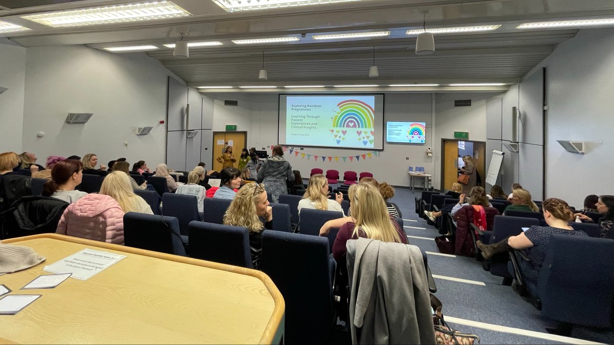 We held our Exploring Rainbow Pregnancies Conference today at Solihull Hospital 🌈 Our team shared their journey of setting up a rainbow clinic, to support parents with the psychological impact of pregnancy after loss, as well as sharing information about our services.