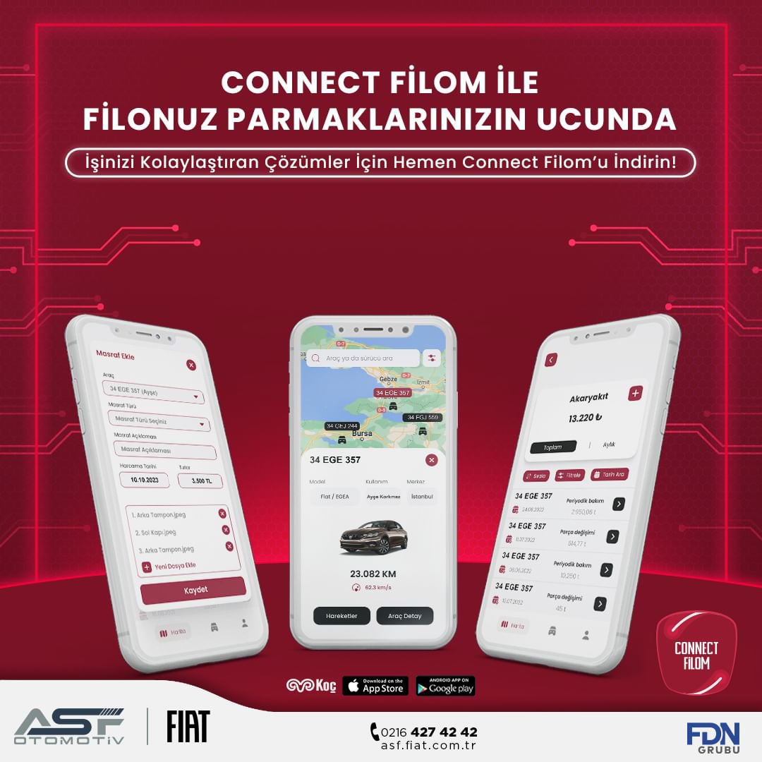 Connect Filom ile filonuz parmaklarınızın ucunda! 🔴👈🏻

#ASFFiat #ASFOtomotiv #Fiat #FiatConnect #Filo