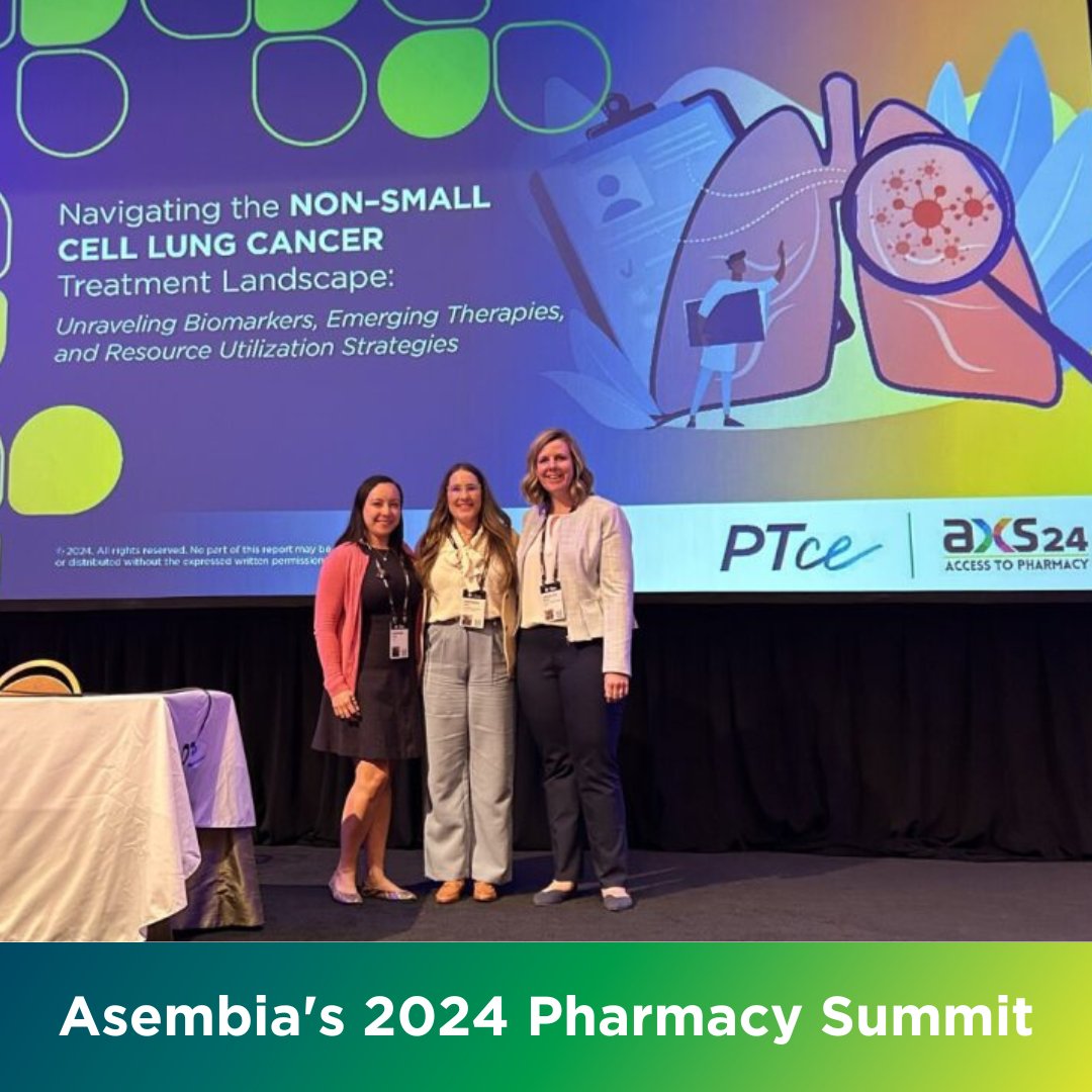 Wrapping up day 2 of Asembia 2024! Take a closer look at our Tuesday sessions covering GERD, AMD DME, and NSCLC. A huge thank you to our amazing faculty, attendees, and funders for their support! Stay tuned for on-demand access to our symposia from Asembia 2024. @asembiarx #PTCE