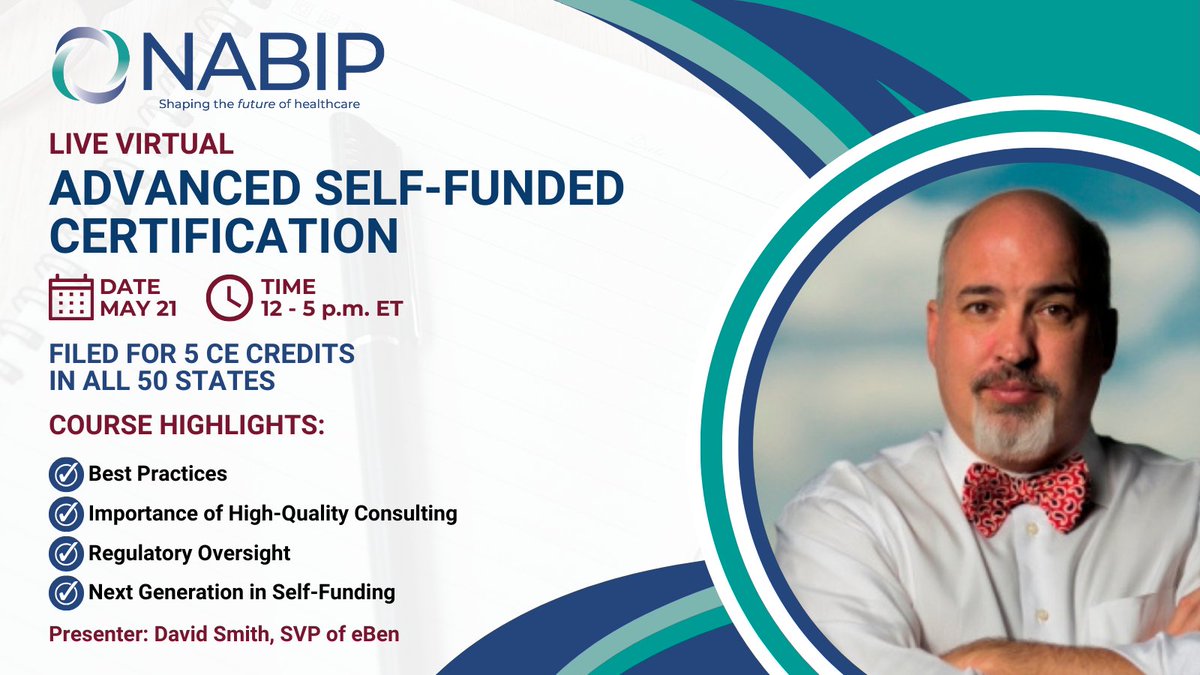 🎓 Elevate your expertise with our Live Virtual Advanced Self-Funded Certification on May 21, 12-5 p.m. ET! In this intensive five-hour course, dive deep into regulatory concerns, service-model options, and cost-containment strategies. Register Here: ow.ly/U8kh50RtEiX