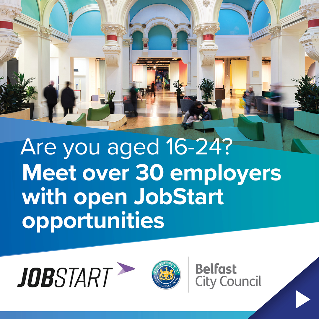 16-24 & looking for a job? Pop into 2 Royal Ave on Wed 8 May, 10am-2pm to meet over 30 employers with open #JobStart opportunities. Get info on our Employment Academies, self-employment, @G2CBelfast & more. ow.ly/eCv050Rvx3h #TakeTheNextStep @CommunitiesNI