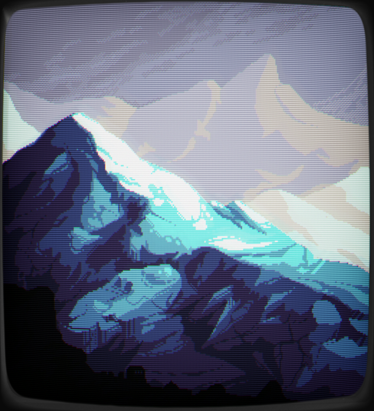 CRT Mountain! - #pixelart #aseprite #ドット絵