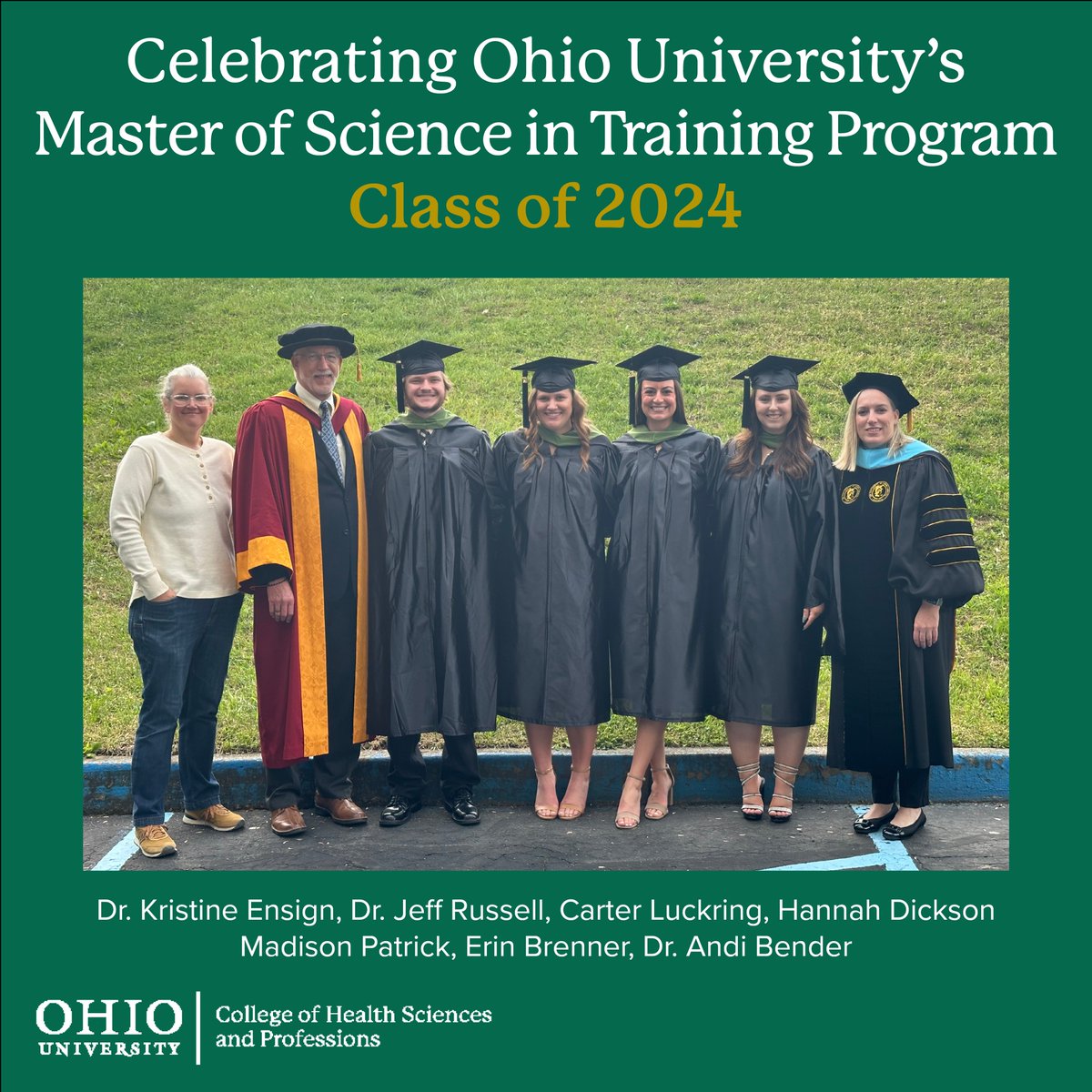 The Ohio University Master of Science in Athletic Training Graduates. #OhioCHSP #AthleticTraining